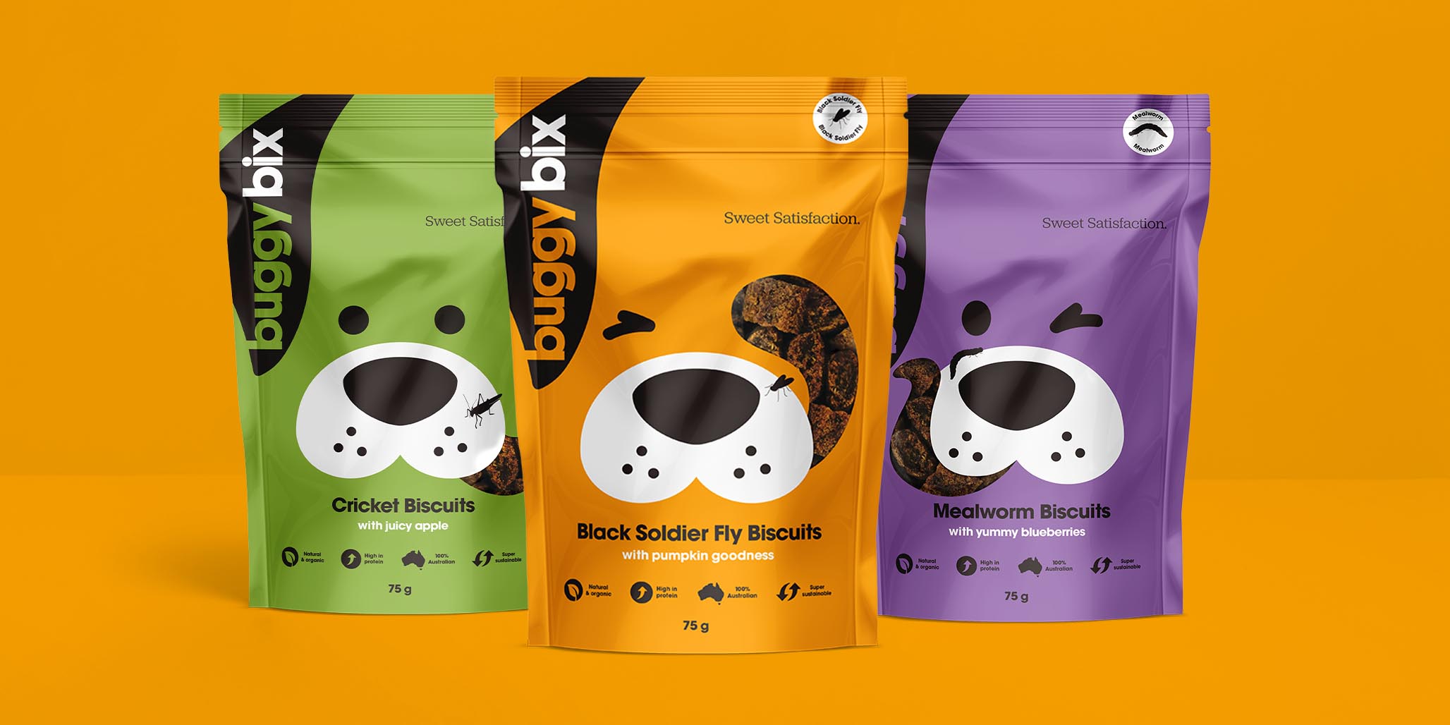 Creative Packaging Design project for pet care products brand Buggy Bix, Sydney, Australia, image F