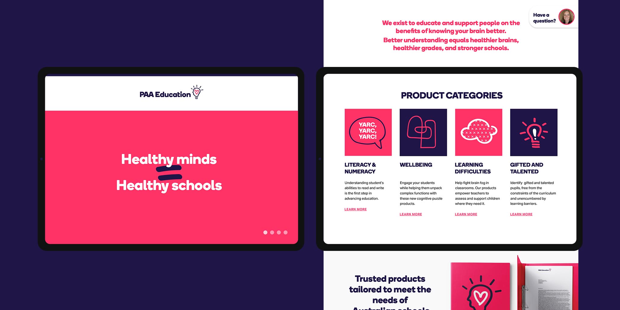 Branding Services & Website Design project for PAA Education, Sydney, Australia, image landscape J