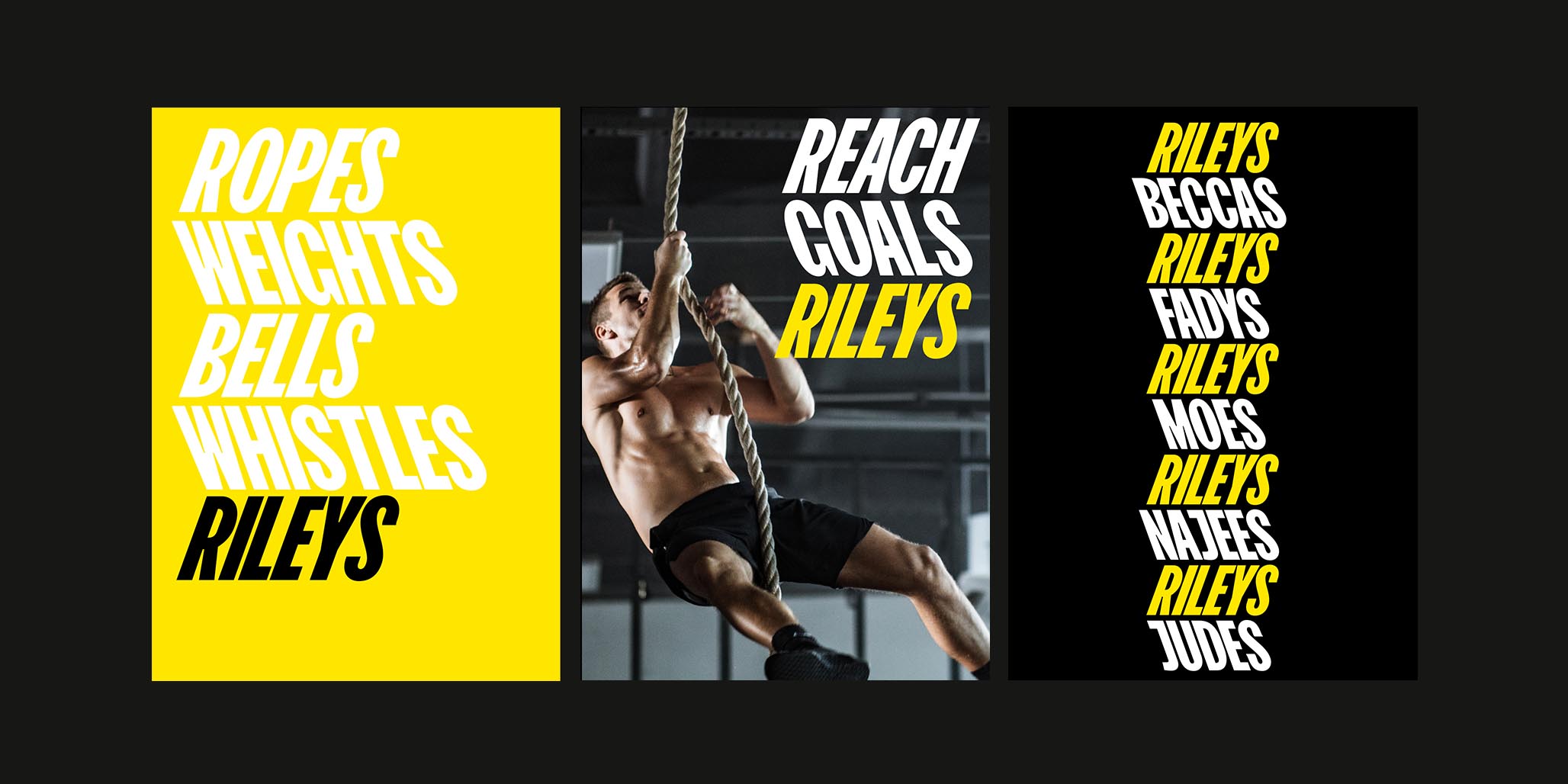 Brand identity design for Rileys Gym by Australian branding agency, Percept, image G