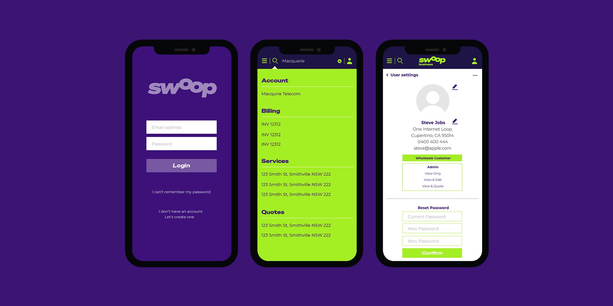 Brand Agency, Percept, create Brand Identity for Swoop, an Australian telco company, image L